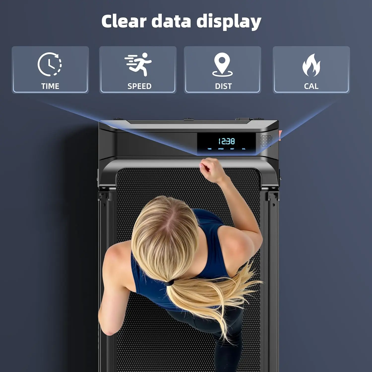 Cinta de correr plegable FoldFit con barra de apoyo — imagen 5