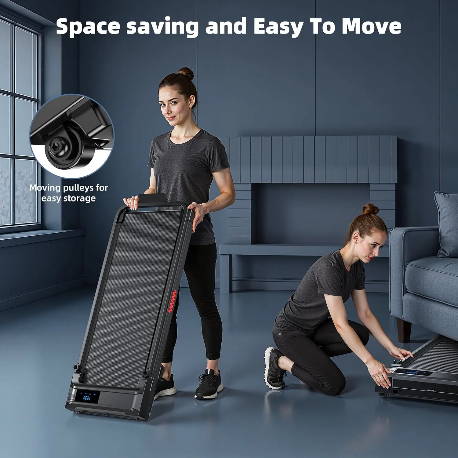 Cinta de correr plegable FoldFit con barra de apoyo — imagen 6